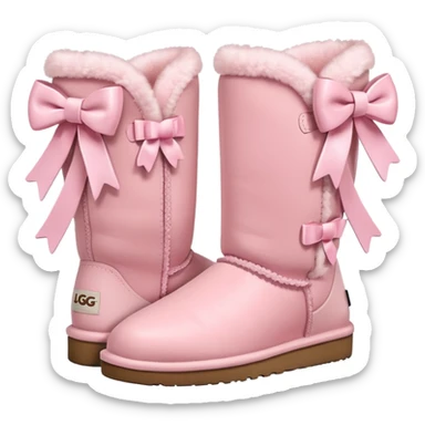 pastel pink uggs with bows on the back sticker