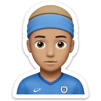 soccer winger with sweatband, blue color. sticker