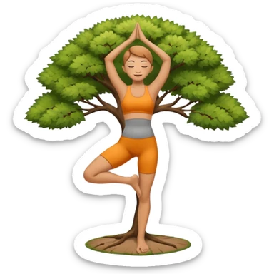 Person in the Yoga tree position sticker