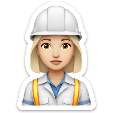 ingeniera mujer con casco blanco  sticker