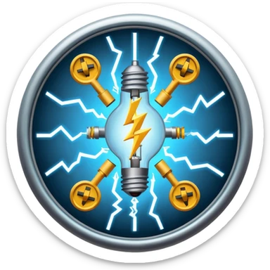 create a logo for company named Noor Electro mechanical Works LLC UAE with electricity symbol in center and mechanical symbols outer sticker