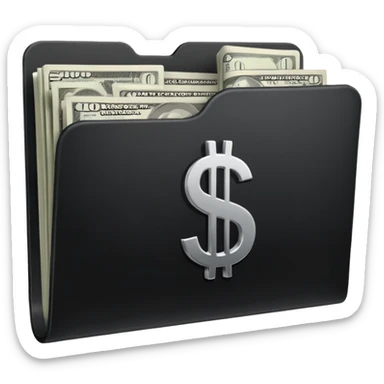 black folder flash file with a money logo
 sticker