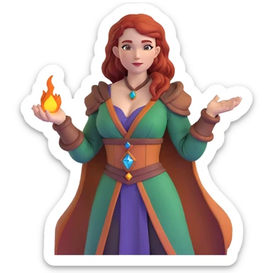 Triss Merigold sorceress with auburn hair sticker