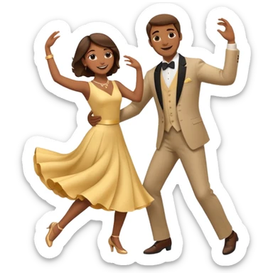 a couple dancing like in lalaland sticker