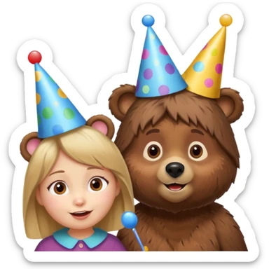 happy birthday masha and the bear sticker