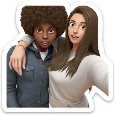 selfie of two friends sticker
