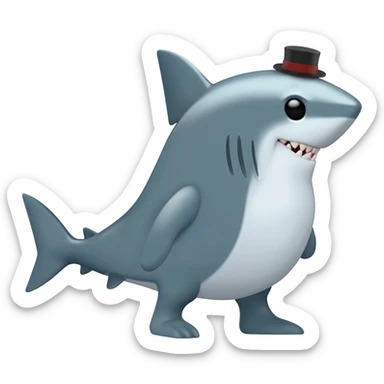 Shark with a top hat sticker