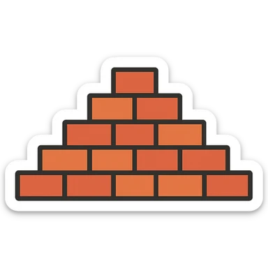 flat design style mountain of bricks sticker