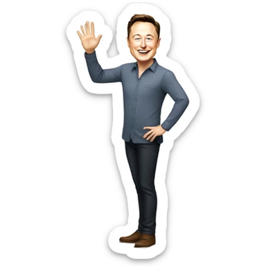 Elon Musk giving high five  sticker