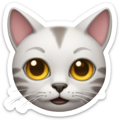 Cat emoji rolling its eyes with its ears pinned back sticker
