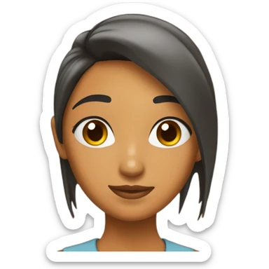 chica pelo largo liso naranja sticker