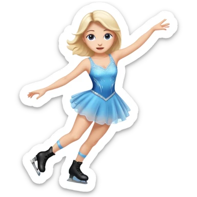 buz pıstının ustunde kayan,yarısma ıcın elbıse gıymıs ve artıstık hareketler yapan kadın emojısı  sticker