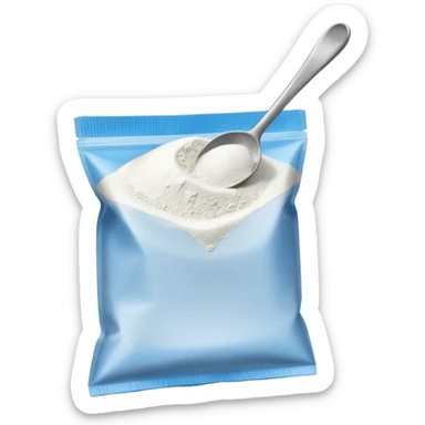 Little ziploc bag of white powder and a spoon sticker
