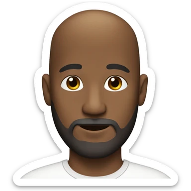 Bald brown skin man with beard sticker