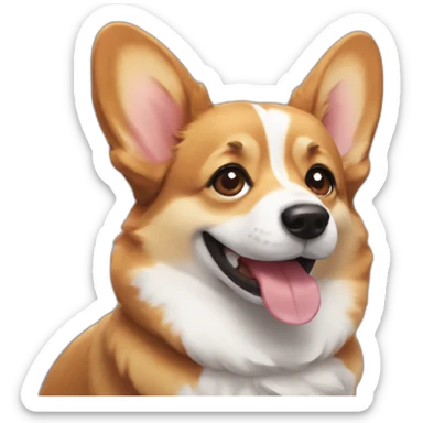 corgi smiling sticker