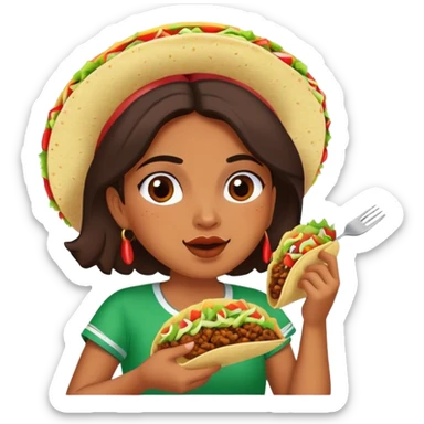 Mexican girl with tacos sticker