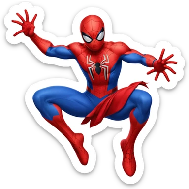 Spider-Man superhero in red and blue costume sticker