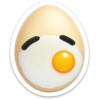 cute Sunny-side-up egg with eyes sticker