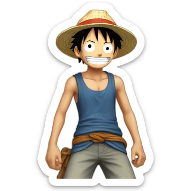 Luffy qui nage sticker