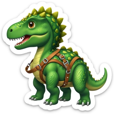 Dinosaur in harness sticker