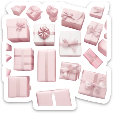 Light pink Christmas gifts under a white Christmas tree  sticker