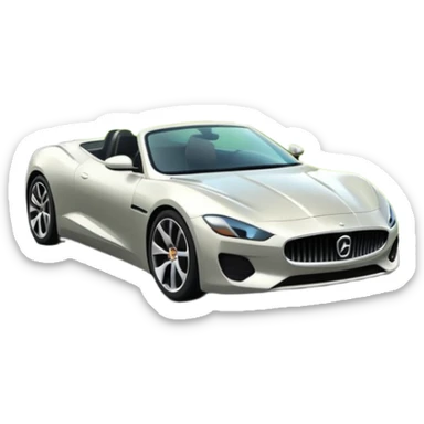 luxury car is driving on a scenic highway with beautiful landscape around sticker