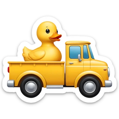 rubber ducky driving a truck sticker
