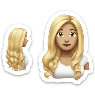 Blonde long haired woman pregnant sticker