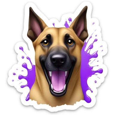 malinois artist purple sticker