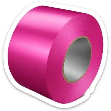 Realistic roll of metallic hot Pink duct tape sticker