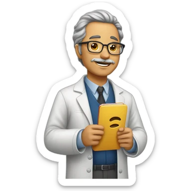 professor segurando nas mãos um iphone sticker