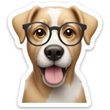 Dog with glasses sticker