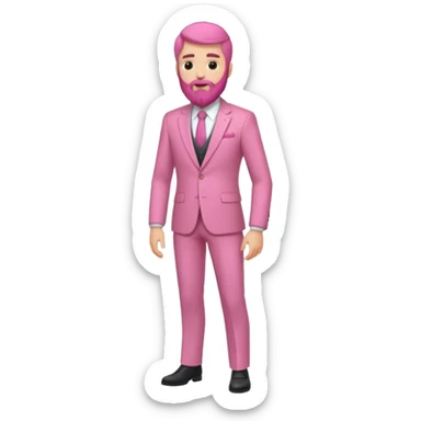pink bearded man full body sticker