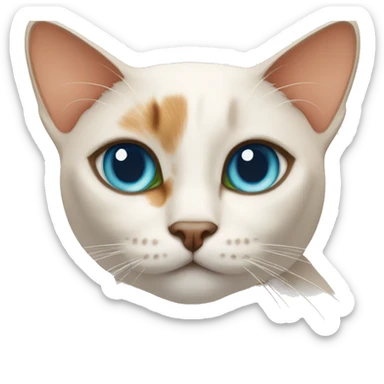 two cats, one siamese catwith blue eyes and one ginger cat with green eyes sticker