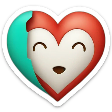 Heart with a letter M in the middle of the heart sticker