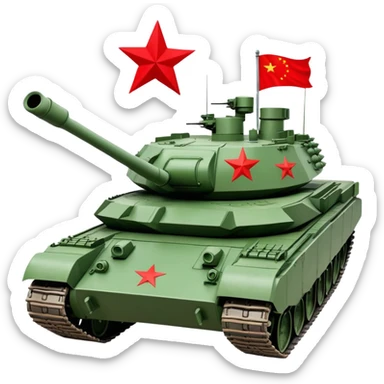 Type 59 chinese battle tank with a red star on it's side like that from tienanmen square photo sticker