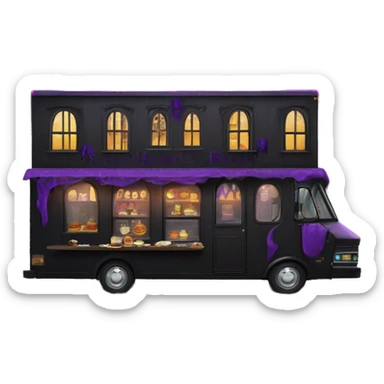 Reality morticia Addams haunted dream house on food truck  sticker