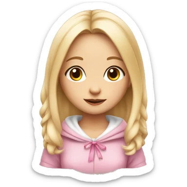 Cute blonde girl in a bunny costume  sticker
