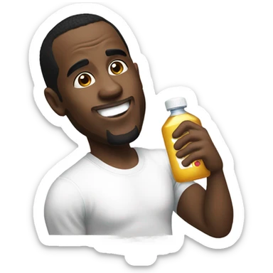 P Diddy holding a bottle of baby oil  sticker