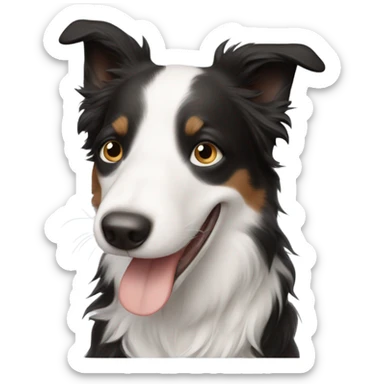 happy boy with a border collie sticker