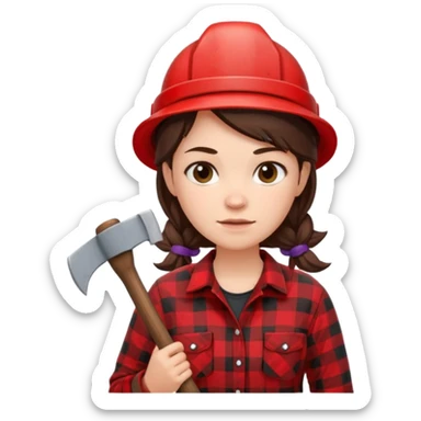 lumberjack woman sticker