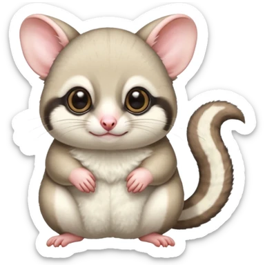Fat and cute Japanese sugar glider  white sticker
