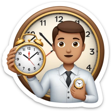 Someone holding a clock sticker