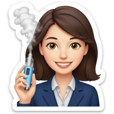 brunette office girl, vape named larisa sticker