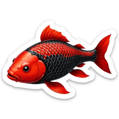 black red Koi fish sticker
