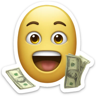 Emoji asking for money sticker