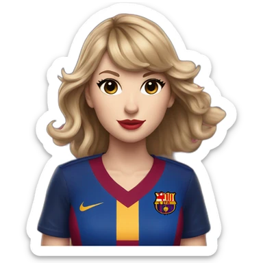 Taylor swift wearing fc Barcelona uniform sticker