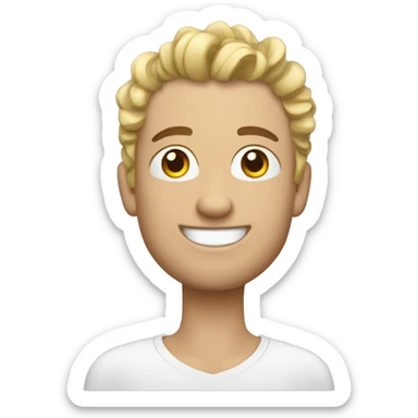 chico blanco con rizos rubios sticker