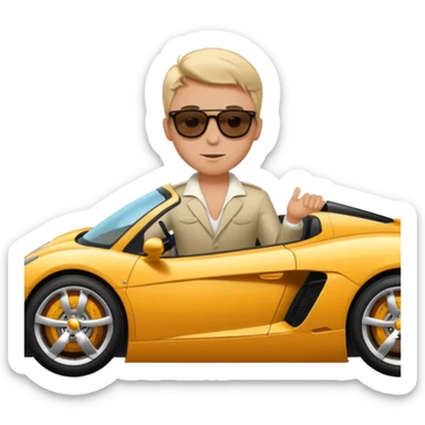 A rich boy in the super car  sticker