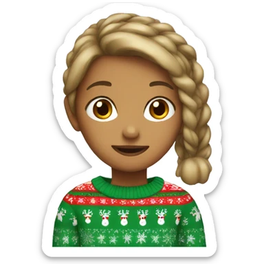 Girl with Christmas sweater sticker